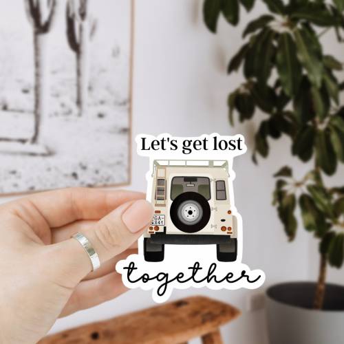 Sticker Camper Van Liebe Vinyl "Lets get lost" Aufkleber Reise KissCut - Hiking Couple Sticker - Aufkleber Wasse
