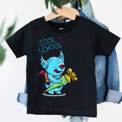 Bügelbild Mucki Monster cool School blau Einschulung Schultüte  Teufelchen verschiedene Größen