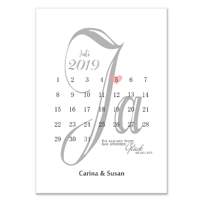 Personalisiertes Poster Ja zur Hochzeit – Geschenk für Paare mit Namen – Hochzeitstag, Verlobung, Valentinstag – DIN A4