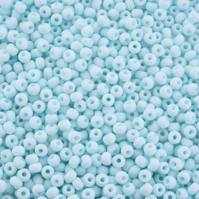 20 Gramm * Rocailles * Glasperlen  * Matt * Macaron Farbe * 4x3 mm * 0/6 * Hellblau * A8-0225