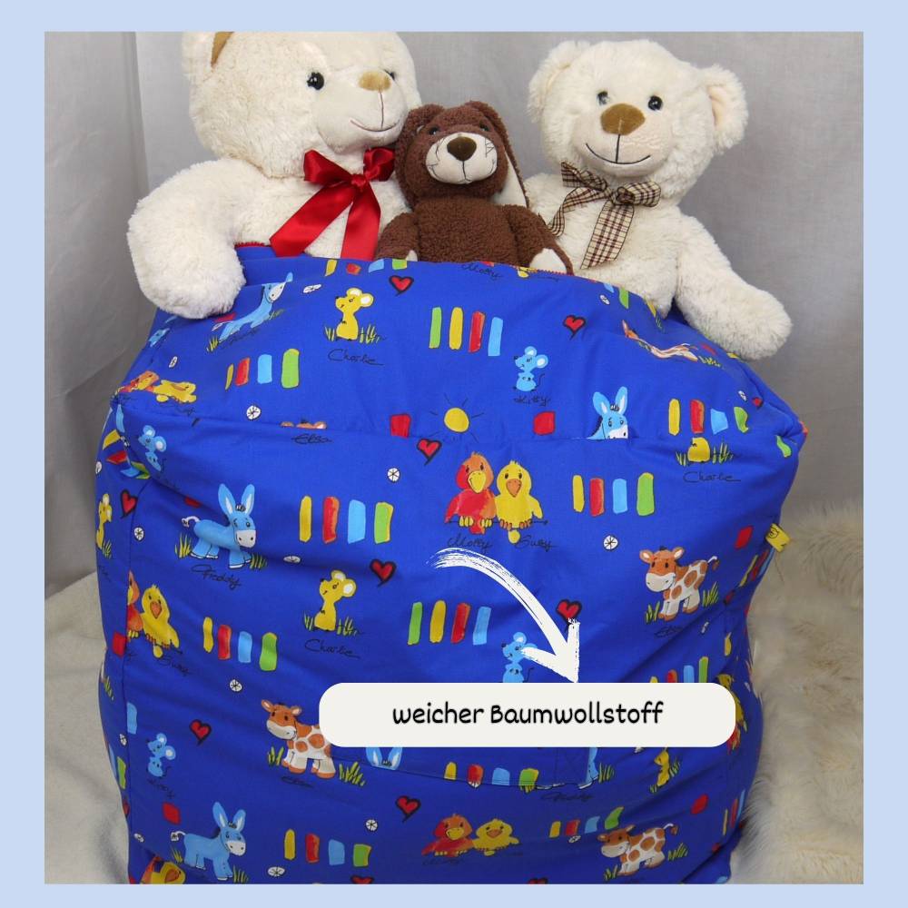 Sitzkissen fr Kinder, Sitzsack, Spielzeug Aufbewahrung, Kinderzimmer  Organisation, Teddybren-Stauraum