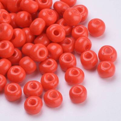 20 Gramm * Rocailles * Glasperlen  * Opak  * 4x3 mm * 0/6 * Orange * A9-0234