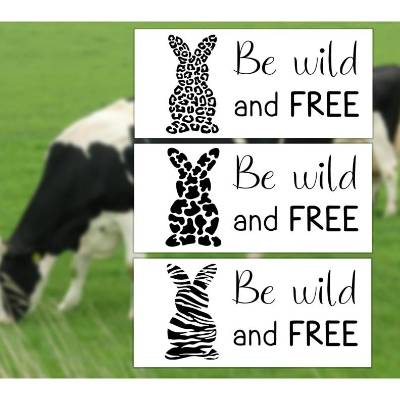 große Sticker Osterhase Leo Zebra Giraffe, BE wild and FREE, schwarz weiß BPA frei, by BuntMixxDESIGN