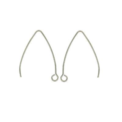 1 Paar Ohrhaken aus  Edelstahl V-Form Französischer Stil 30mm, 0,8mm Stärke