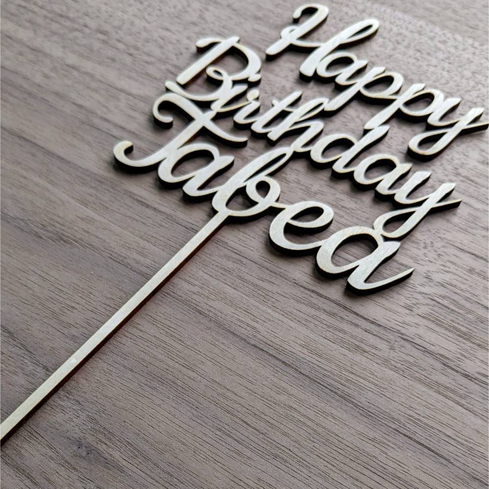 Cake Topper zum Geburtstag - Personalisierter Kuchenstecker mit einem Namen