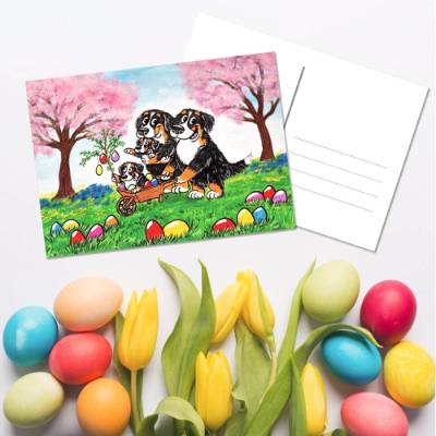 Postkarte Ostern Berner-Familie