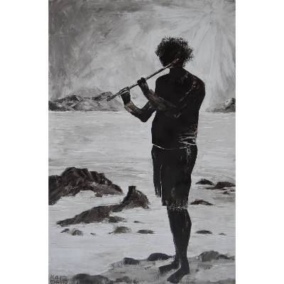 Adrian - Portrait - Originalgemälde in Öl auf Leinwand, Keilrahmen. monochrom. 60 x 90 cm