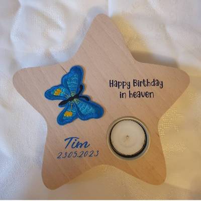 Geburtstagslicht/ Sternengeburtstag "Schmetterling" | Sternenkind