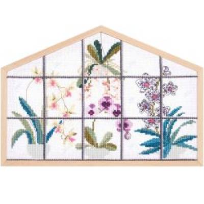 DIY RICO Design Stickpackung Orchideen gezählter Kreuzstich Komplettpackung