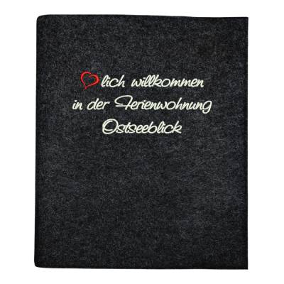Gästemappe  Herzlich willkommen personalisiert  Filz vegan K23