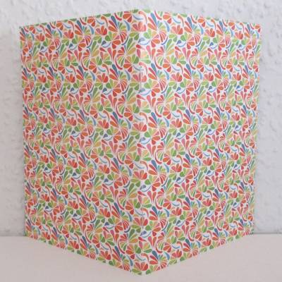 Notizheftchen Bunte florale Elemente im Frühlingswind, DIN A6 Notizheft blanko, Paperback mit Softcover