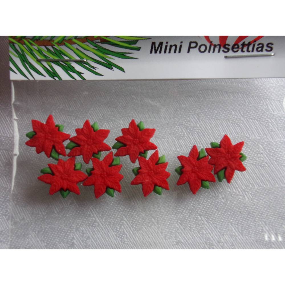 Dress it up Buttons kleine Weihnachtssterne (1 Pck.) Mini Poinsettias