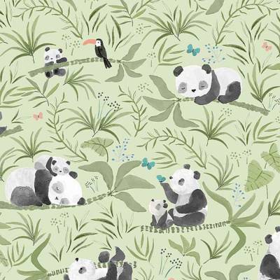 Dear Stella Webware Panda Stoff – 0,5 m Baumwolle – Pandamotiv – 112 cm Breite