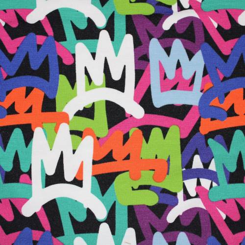 16,70 EUR/m Sommersweat Graffiti bunt French Terry