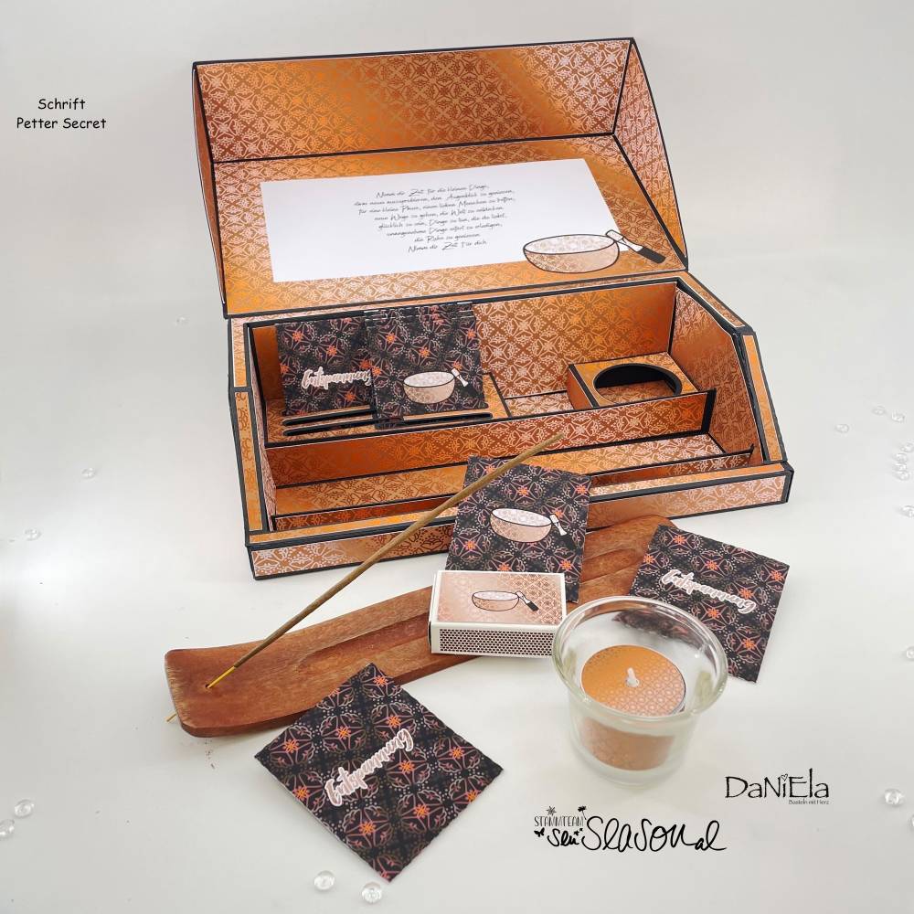 Digipapier indische Muster, Variante orange, Digistamp Klangschale, Entspannung, Yoga, indisches Design senSEASONal Bild 7