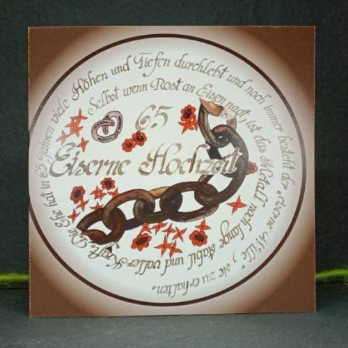 Klappkarte "Eiserne Hochzeit" Bedeutung des Hochzeitstages