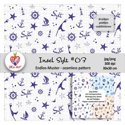 Endlosmuster Insel Sylt #03 für Digipapier Nahtlosmuster Scrapbook Stoffdesign, drucken plotten sublimieren