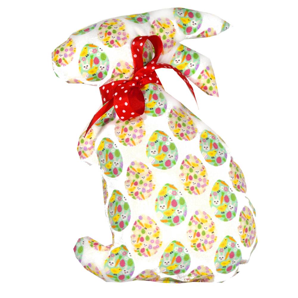 Osterhasen Stoffhasen 2er Set – Bunte Deko Hasen aus Baumwollstoff, Handarbeit Bild 4