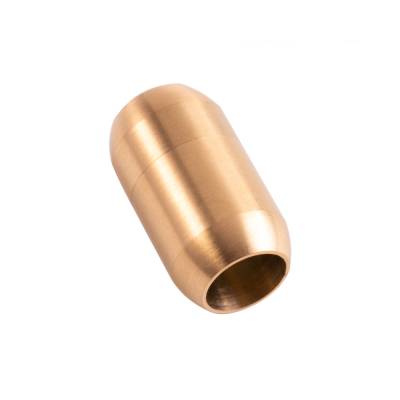 Edelstahl Magnetverschluss Gold 21x12mm (ID 8mm) gebürstet für rundes Leder und Bänder