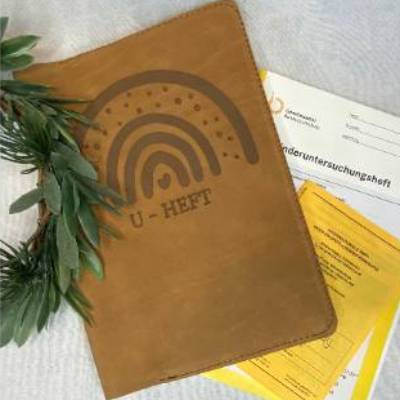 U-Heft-Hülle aus Leder/ U heft Hülle personalisiert/ U-Heft-Hülle/ Geschenk für Schwangere
