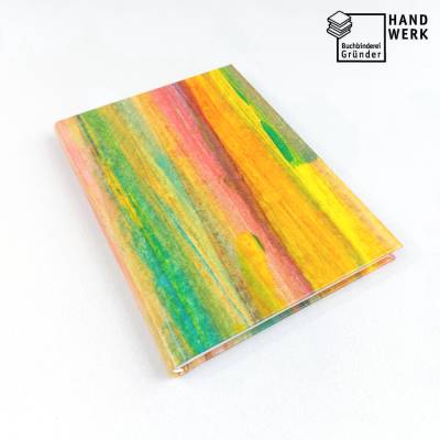 Notizbuch, bunt, A5, Fadenheftung, handgefertigt