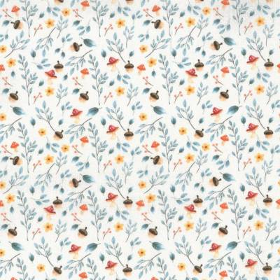 Westfalenstoffe Kitzbühel natur weiß Pilze Eicheln Wald Baumwolle Webware Druckstoff