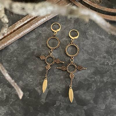 Lange Ohrhänger L ï l ï t h No2 • Ethno Bohostyle • Handgemacht & leicht • NewAge Schmuck