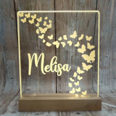 Personalisiertes Nachtlicht, LED Sockel, personalisierte Acryllampe, Geschenk zur Geburt
