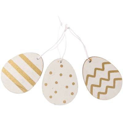 Dekohänger Osterei weiß-gold