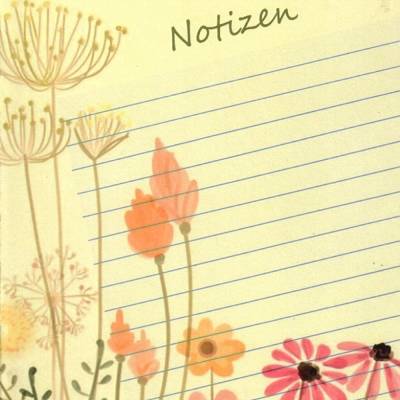 Notizheftchen Notizen mit Wiesenblumen, DIN A6 Notizheft blanko, Paperback mit Softcover (mit Druckfehler*)