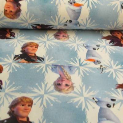 Rest:1m x 1,50m Jersey  Die Eiskönigin Frozen 2 hellblau Digitaldruck Oeko-Tex Standard 100 (1m/13,-€)