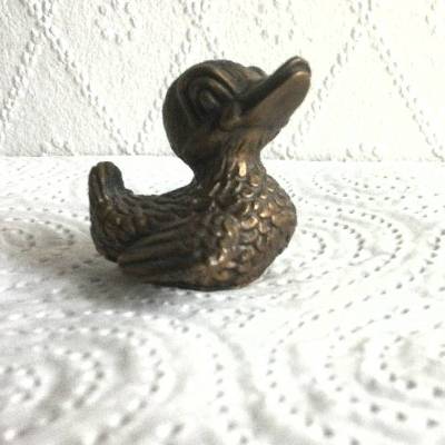 Vintage Entchen aus massiver Bronze fein ziseliert aus den 70er Jahren