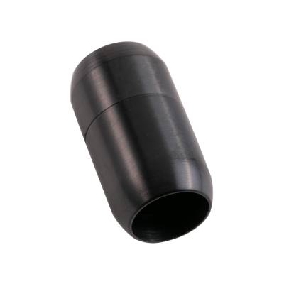 Edelstahl Magnetverschluss Schwarz 25x14mm (ID 10mm) gebürstet für rundes Leder und Bänder