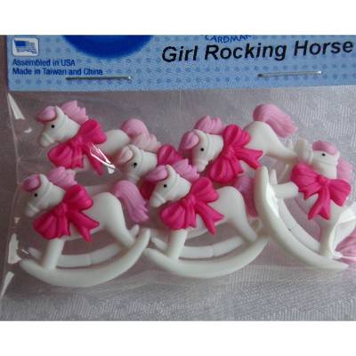 Dress it up Knöpfe  Schaukelpferde   (1 Pck.)   Girl Rocking Horse