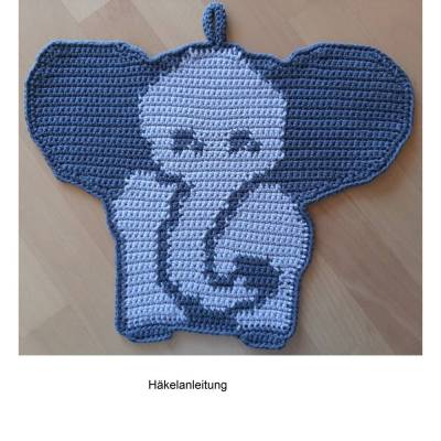 DIY-Häkelanleitung Topflappen "Elefant"
