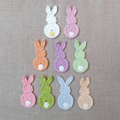 Kleiner gehäkelter Hase Applikation – Perfekt für Osterdeko & DIY-Projekte