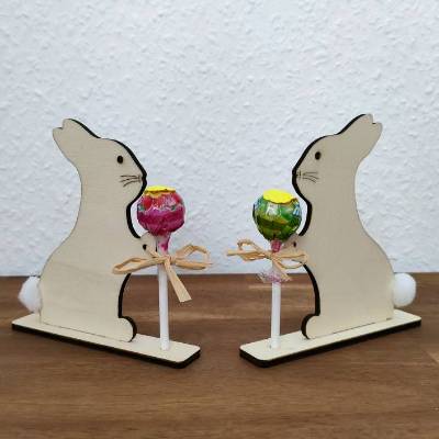 Lolli-Halter Osterhase aus Holz