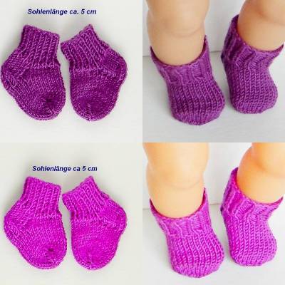 Puppensocken, Puppen-Söcken Socken, handgestrickt, XXS, Frühchen-Socken, Sternenkinder
