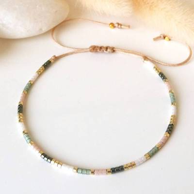Armband aus Miyuki Perlen, verstellbar, kleine Geschenke Frauen, Geburtstagsgeschenk Freundin