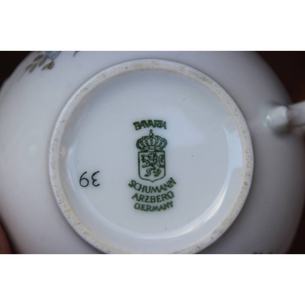 21 tlg. Teeservice Relief Vergissmeinnicht Dekor Schumann Arzberg Bavaria Porzellan 80er Jahre West Germany