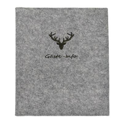 Gästemappe Hirsch Gäste-Info Filz vegan K14