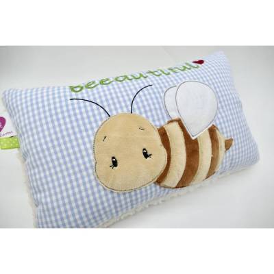 Biene Hummel Kuschelkissen Wunschnamen Taufkissen Geburtskissen - Schmusekissen Kissen mit Namen
