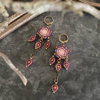 Floraler Ohrschmuck • L ï l ï R o s e • leicht & angenehm zu tragen •|• vintage •|• blumig •|• Boho •|• Bohostyle