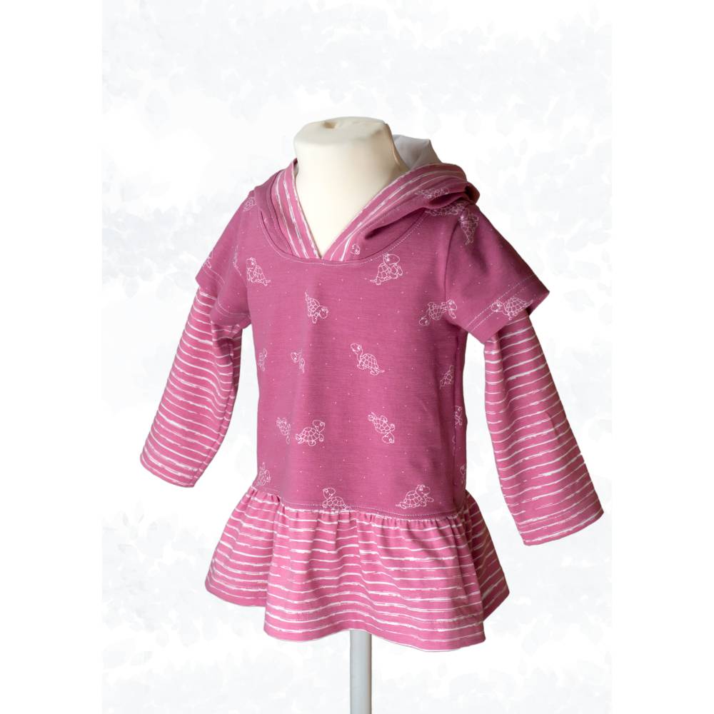 Ebook & Schnittmuster 'Olivia' – Hoodiekleid mit gekräuseltem Saum & Kapuzenvarianten, PDF-Anleitung auf Deutsch Bild 2