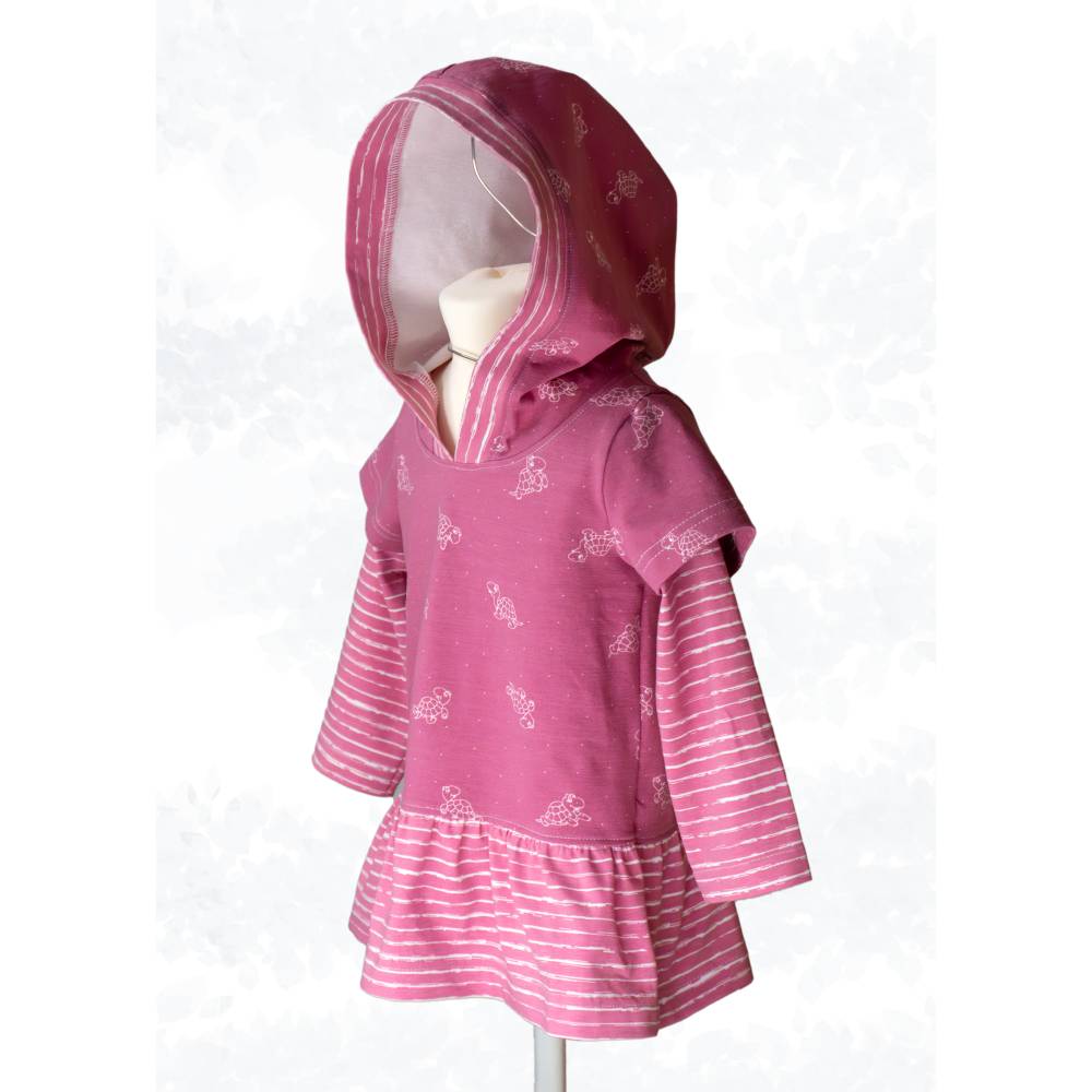 Ebook & Schnittmuster 'Olivia' – Hoodiekleid mit gekräuseltem Saum & Kapuzenvarianten, PDF-Anleitung auf Deutsch Bild 4