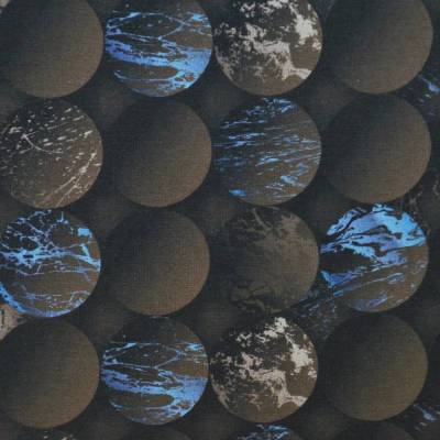 ♕ Schwarz-blauer Jersey Kugeln Marmor 50 x 150 cm Nähen Elastisch ♕