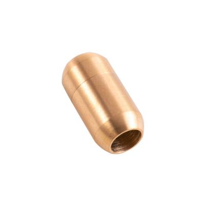 Edelstahl Magnetverschluss Gold 19x10mm (ID 6mm) gebürstet für rundes Leder und Bänder