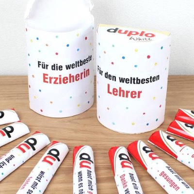 AUFKLEBER SET - Duplo Danke Abschiedsgeschenk Lehrer Lehrerin
