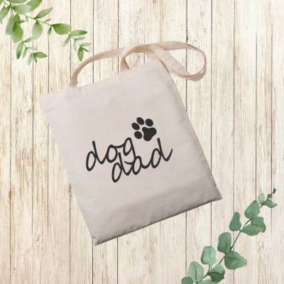  Stylischer Baumwollbeutel für Hundepapas - Dog Dad - natur