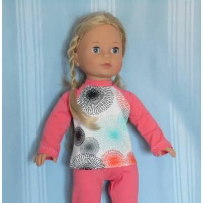 Schlafanzug apricot für 45-50 cm Stehpuppen